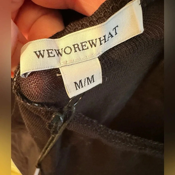 WEWOREWHAT SWIM M Knit Knot Midi Slinky Sexy Cut Out Coquette Sheer Revealing - Picture 13 of 16